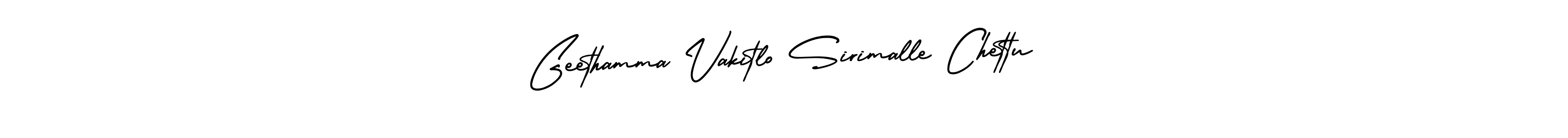 It looks lik you need a new signature style for name Geethamma Vakitlo Sirimalle Chettu. Design unique handwritten (AmerikaSignatureDemo-Regular) signature with our free signature maker in just a few clicks. Geethamma Vakitlo Sirimalle Chettu signature style 3 images and pictures png