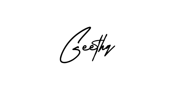 How to make Geethq name signature. Use AmerikaSignatureDemo-Regular style for creating short signs online. This is the latest handwritten sign. Geethq signature style 3 images and pictures png