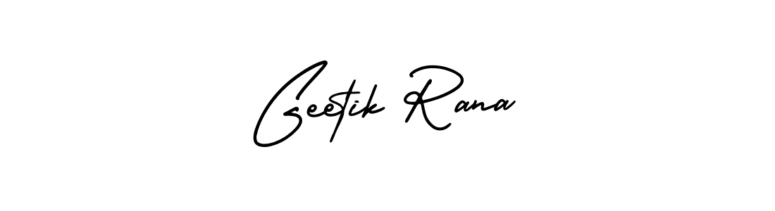 AmerikaSignatureDemo-Regular is a professional signature style that is perfect for those who want to add a touch of class to their signature. It is also a great choice for those who want to make their signature more unique. Get Geetik Rana name to fancy signature for free. Geetik Rana signature style 3 images and pictures png