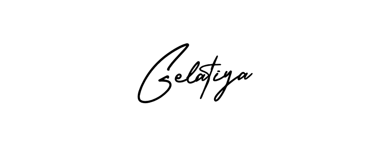Design your own signature with our free online signature maker. With this signature software, you can create a handwritten (AmerikaSignatureDemo-Regular) signature for name Gelatiya. Gelatiya signature style 3 images and pictures png
