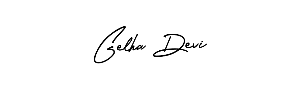 How to Draw Gelha Devi signature style? AmerikaSignatureDemo-Regular is a latest design signature styles for name Gelha Devi. Gelha Devi signature style 3 images and pictures png