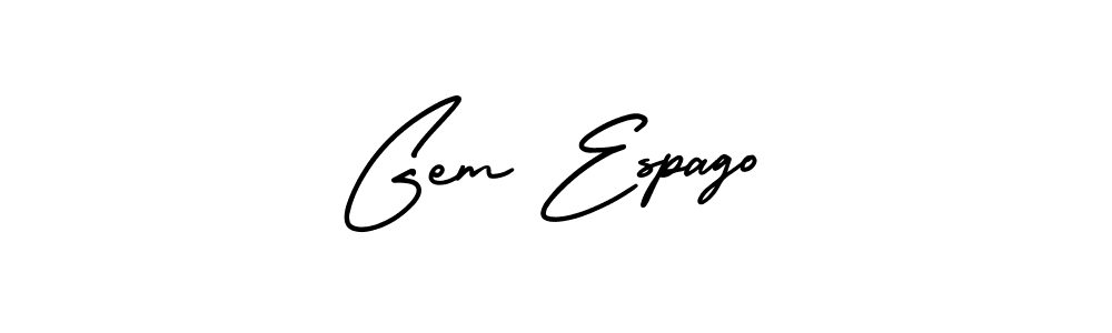 Similarly AmerikaSignatureDemo-Regular is the best handwritten signature design. Signature creator online .You can use it as an online autograph creator for name Gem Espago. Gem Espago signature style 3 images and pictures png