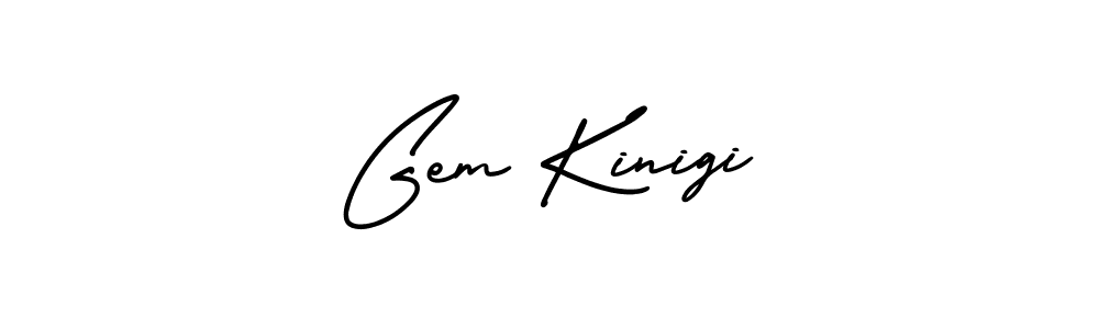 How to make Gem Kinigi signature? AmerikaSignatureDemo-Regular is a professional autograph style. Create handwritten signature for Gem Kinigi name. Gem Kinigi signature style 3 images and pictures png