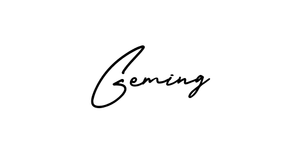 Similarly AmerikaSignatureDemo-Regular is the best handwritten signature design. Signature creator online .You can use it as an online autograph creator for name Geming. Geming signature style 3 images and pictures png