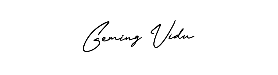 Make a short Geming Vidu signature style. Manage your documents anywhere anytime using AmerikaSignatureDemo-Regular. Create and add eSignatures, submit forms, share and send files easily. Geming Vidu signature style 3 images and pictures png