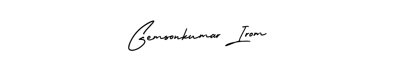 Also You can easily find your signature by using the search form. We will create Gemsonkumar Irom name handwritten signature images for you free of cost using AmerikaSignatureDemo-Regular sign style. Gemsonkumar Irom signature style 3 images and pictures png