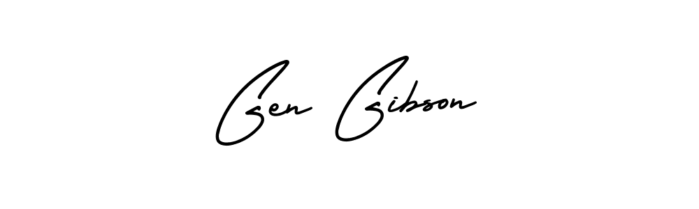 Gen Gibson stylish signature style. Best Handwritten Sign (AmerikaSignatureDemo-Regular) for my name. Handwritten Signature Collection Ideas for my name Gen Gibson. Gen Gibson signature style 3 images and pictures png