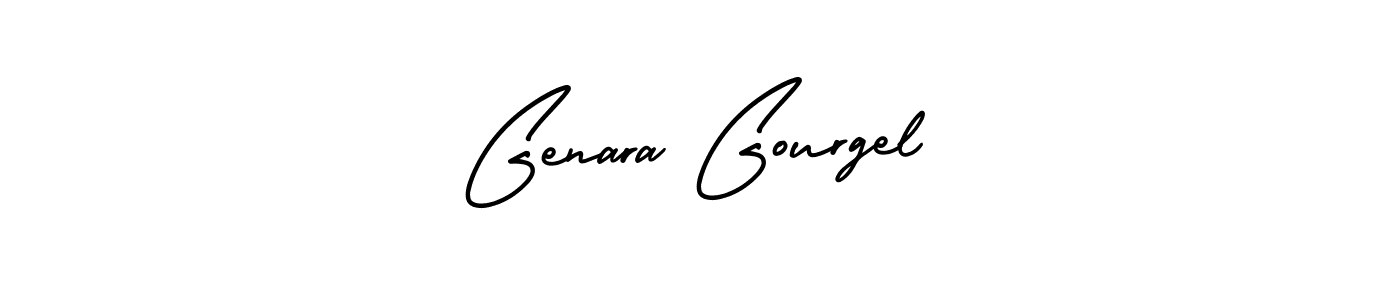 You should practise on your own different ways (AmerikaSignatureDemo-Regular) to write your name (Genara Gourgel) in signature. don't let someone else do it for you. Genara Gourgel signature style 3 images and pictures png