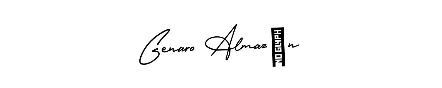 You should practise on your own different ways (AmerikaSignatureDemo-Regular) to write your name (Genaro Almazán) in signature. don't let someone else do it for you. Genaro Almazán signature style 3 images and pictures png