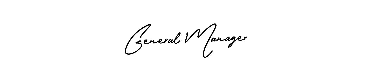 Use a signature maker to create a handwritten signature online. With this signature software, you can design (AmerikaSignatureDemo-Regular) your own signature for name General Manager. General Manager signature style 3 images and pictures png