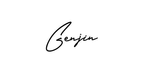 Use a signature maker to create a handwritten signature online. With this signature software, you can design (AmerikaSignatureDemo-Regular) your own signature for name Genjin. Genjin signature style 3 images and pictures png