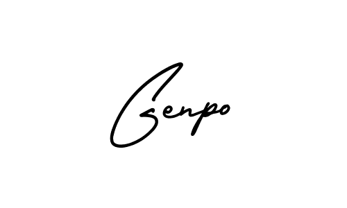 How to Draw Genpo signature style? AmerikaSignatureDemo-Regular is a latest design signature styles for name Genpo. Genpo signature style 3 images and pictures png