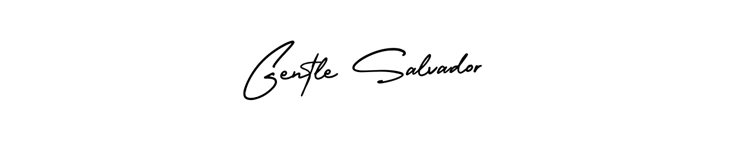Similarly AmerikaSignatureDemo-Regular is the best handwritten signature design. Signature creator online .You can use it as an online autograph creator for name Gentle Salvador. Gentle Salvador signature style 3 images and pictures png