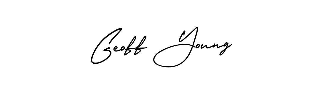You should practise on your own different ways (AmerikaSignatureDemo-Regular) to write your name (Geoff Young) in signature. don't let someone else do it for you. Geoff Young signature style 3 images and pictures png
