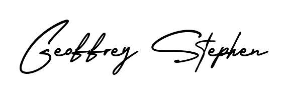 An effortless, minimalist signature concept for Geoffrey Stephen using AmerikaSignatureDemo-Regular design. Clean lines that look great on any document. Geoffrey Stephen signature style 3 images and pictures png
