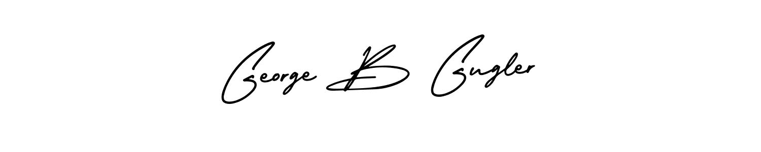 You should practise on your own different ways (AmerikaSignatureDemo-Regular) to write your name (George B Gugler) in signature. don't let someone else do it for you. George B Gugler signature style 3 images and pictures png