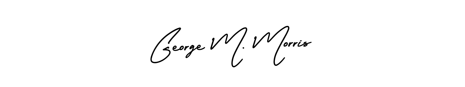 Make a beautiful signature design for name George M. Morris. With this signature (AmerikaSignatureDemo-Regular) style, you can create a handwritten signature for free. George M. Morris signature style 3 images and pictures png