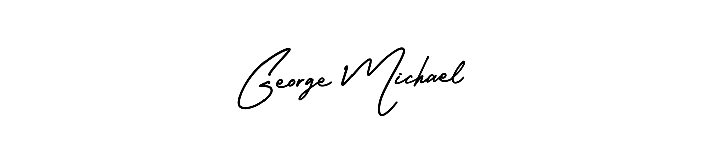 You should practise on your own different ways (AmerikaSignatureDemo-Regular) to write your name (George Michael) in signature. don't let someone else do it for you. George Michael signature style 3 images and pictures png