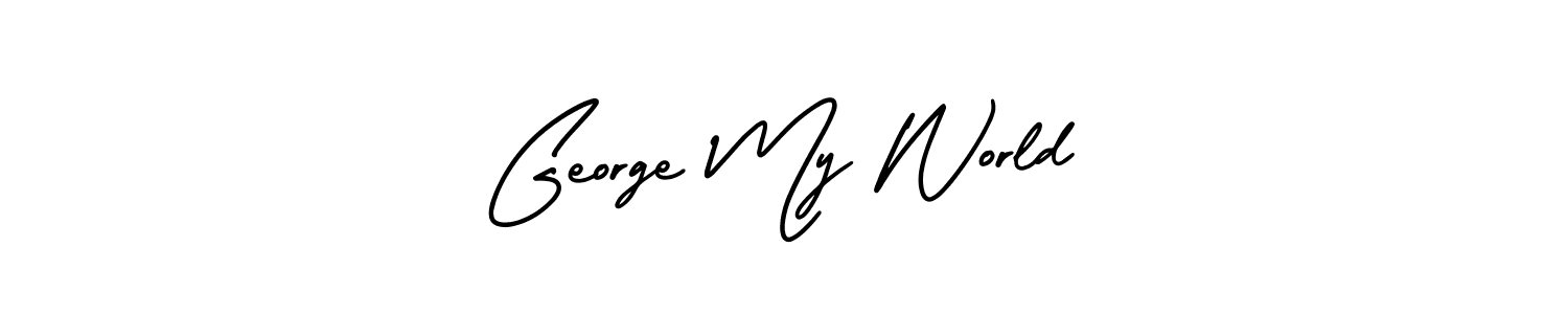 George My World stylish signature style. Best Handwritten Sign (AmerikaSignatureDemo-Regular) for my name. Handwritten Signature Collection Ideas for my name George My World. George My World signature style 3 images and pictures png