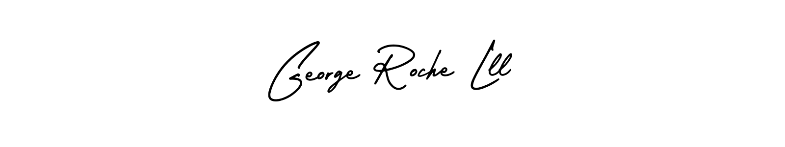 The best way (AmerikaSignatureDemo-Regular) to make a short signature is to pick only two or three words in your name. The name George Roche Lll include a total of six letters. For converting this name. George Roche Lll signature style 3 images and pictures png