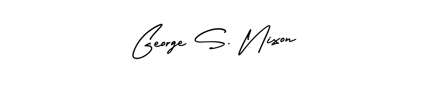 The best way (AmerikaSignatureDemo-Regular) to make a short signature is to pick only two or three words in your name. The name George S. Nixon include a total of six letters. For converting this name. George S. Nixon signature style 3 images and pictures png