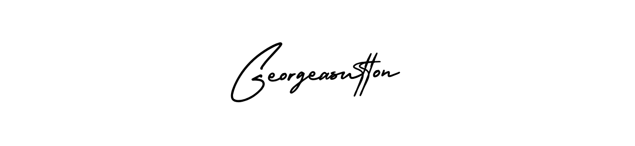 You should practise on your own different ways (AmerikaSignatureDemo-Regular) to write your name (Georgeasutton) in signature. don't let someone else do it for you. Georgeasutton signature style 3 images and pictures png