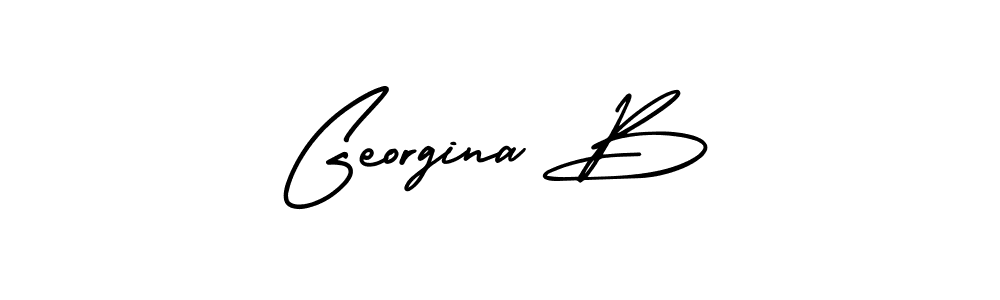 You should practise on your own different ways (AmerikaSignatureDemo-Regular) to write your name (Georgina B) in signature. don't let someone else do it for you. Georgina B signature style 3 images and pictures png