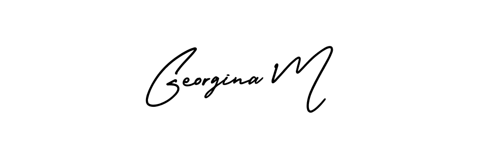 It looks lik you need a new signature style for name Georgina M. Design unique handwritten (AmerikaSignatureDemo-Regular) signature with our free signature maker in just a few clicks. Georgina M signature style 3 images and pictures png