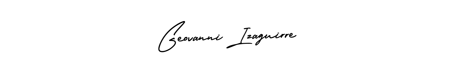 The best way (AmerikaSignatureDemo-Regular) to make a short signature is to pick only two or three words in your name. The name Geovanni Izaguirre include a total of six letters. For converting this name. Geovanni Izaguirre signature style 3 images and pictures png