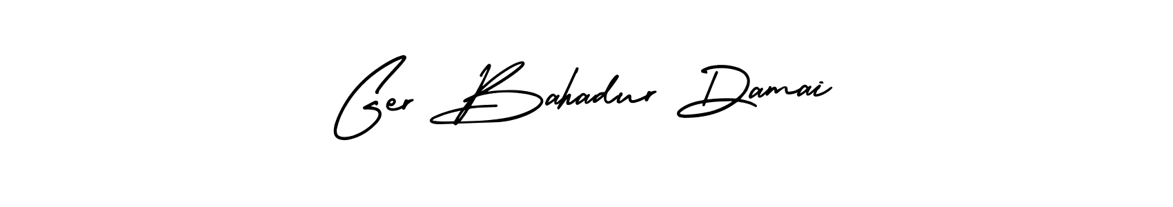 How to Draw Ger Bahadur Damai signature style? AmerikaSignatureDemo-Regular is a latest design signature styles for name Ger Bahadur Damai. Ger Bahadur Damai signature style 3 images and pictures png