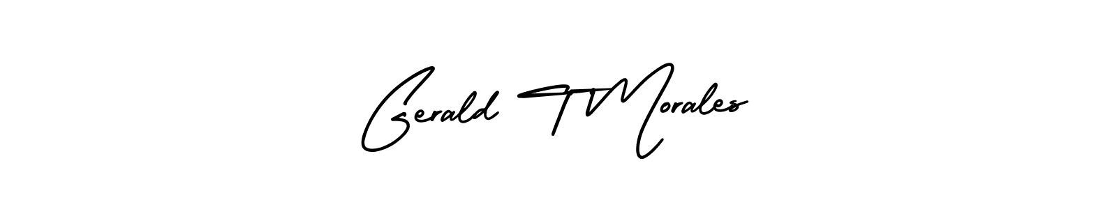 Create a beautiful signature design for name Gerald T Morales. With this signature (AmerikaSignatureDemo-Regular) fonts, you can make a handwritten signature for free. Gerald T Morales signature style 3 images and pictures png