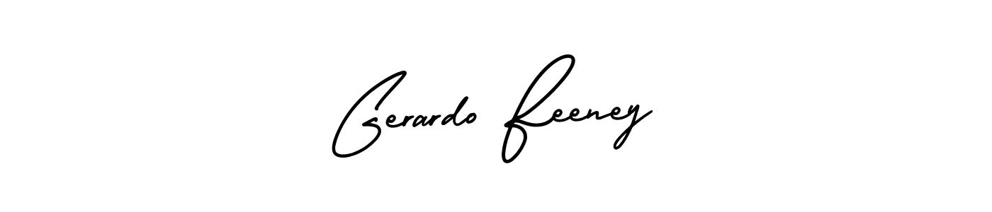 The best way (AmerikaSignatureDemo-Regular) to make a short signature is to pick only two or three words in your name. The name Gerardo Feeney include a total of six letters. For converting this name. Gerardo Feeney signature style 3 images and pictures png