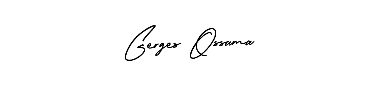 How to make Gerges Ossama name signature. Use AmerikaSignatureDemo-Regular style for creating short signs online. This is the latest handwritten sign. Gerges Ossama signature style 3 images and pictures png