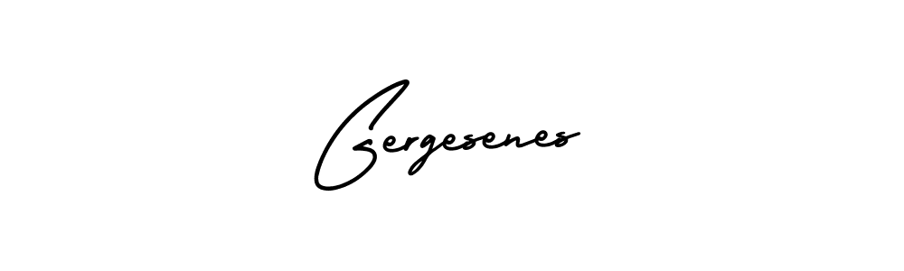 How to make Gergesenes name signature. Use AmerikaSignatureDemo-Regular style for creating short signs online. This is the latest handwritten sign. Gergesenes signature style 3 images and pictures png