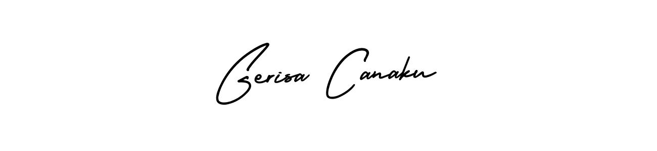 This is the best signature style for the Gerisa Canaku name. Also you like these signature font (AmerikaSignatureDemo-Regular). Mix name signature. Gerisa Canaku signature style 3 images and pictures png