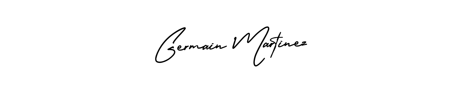You should practise on your own different ways (AmerikaSignatureDemo-Regular) to write your name (Germain Martinez) in signature. don't let someone else do it for you. Germain Martinez signature style 3 images and pictures png
