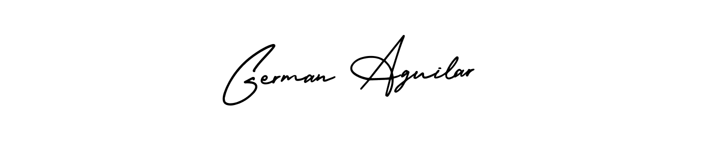 Use a signature maker to create a handwritten signature online. With this signature software, you can design (AmerikaSignatureDemo-Regular) your own signature for name German Aguilar. German Aguilar signature style 3 images and pictures png