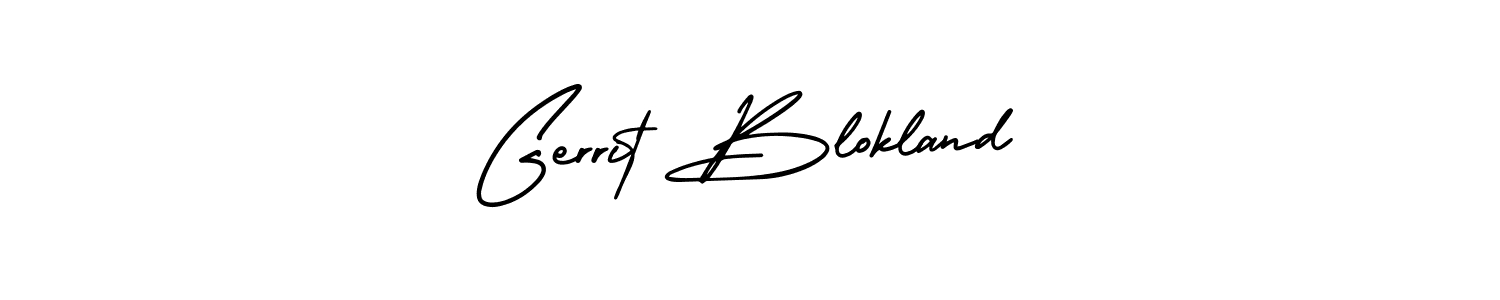 The best way (AmerikaSignatureDemo-Regular) to make a short signature is to pick only two or three words in your name. The name Gerrit Blokland include a total of six letters. For converting this name. Gerrit Blokland signature style 3 images and pictures png