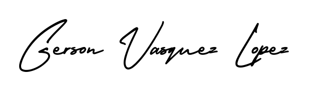 A stylish, flowing autograph style designed for name Gerson Vasquez Lopez using AmerikaSignatureDemo-Regular typography. Perfect for digital creative projects. Gerson Vasquez Lopez signature style 3 images and pictures png