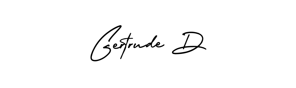 It looks lik you need a new signature style for name Gertrude D. Design unique handwritten (AmerikaSignatureDemo-Regular) signature with our free signature maker in just a few clicks. Gertrude D signature style 3 images and pictures png