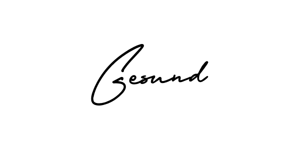 The best way (AmerikaSignatureDemo-Regular) to make a short signature is to pick only two or three words in your name. The name Gesund include a total of six letters. For converting this name. Gesund signature style 3 images and pictures png