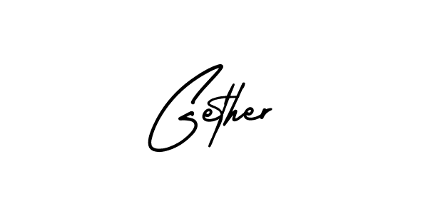 Make a beautiful signature design for name Gether. With this signature (AmerikaSignatureDemo-Regular) style, you can create a handwritten signature for free. Gether signature style 3 images and pictures png