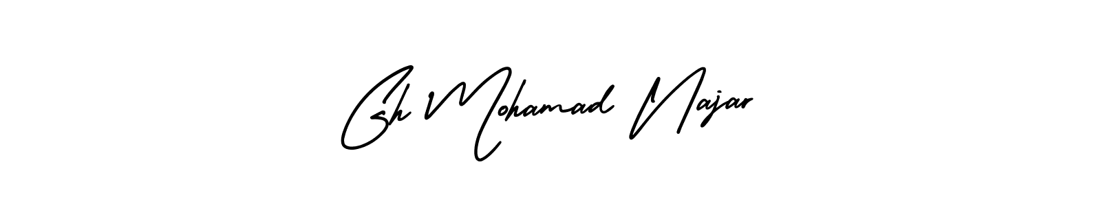 It looks lik you need a new signature style for name Gh Mohamad Najar. Design unique handwritten (AmerikaSignatureDemo-Regular) signature with our free signature maker in just a few clicks. Gh Mohamad Najar signature style 3 images and pictures png