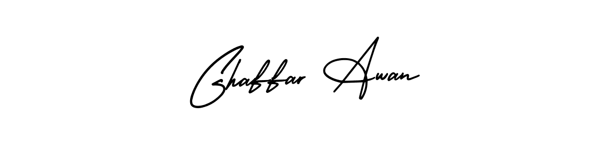 This is the best signature style for the Ghaffar Awan name. Also you like these signature font (AmerikaSignatureDemo-Regular). Mix name signature. Ghaffar Awan signature style 3 images and pictures png