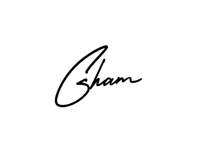 Gham stylish signature style. Best Handwritten Sign (AmerikaSignatureDemo-Regular) for my name. Handwritten Signature Collection Ideas for my name Gham. Gham signature style 3 images and pictures png