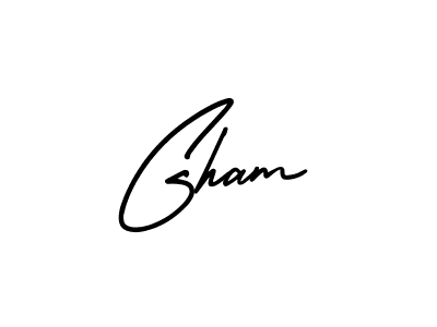 The best way (AmerikaSignatureDemo-Regular) to make a short signature is to pick only two or three words in your name. The name Gham include a total of six letters. For converting this name. Gham signature style 3 images and pictures png