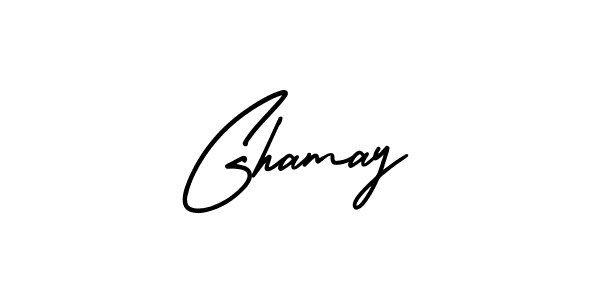 You should practise on your own different ways (AmerikaSignatureDemo-Regular) to write your name (Ghamay) in signature. don't let someone else do it for you. Ghamay signature style 3 images and pictures png