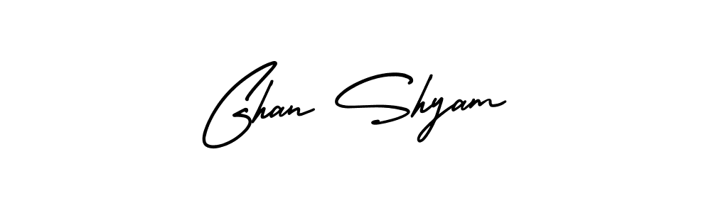 How to make Ghan Shyam name signature. Use AmerikaSignatureDemo-Regular style for creating short signs online. This is the latest handwritten sign. Ghan Shyam signature style 3 images and pictures png