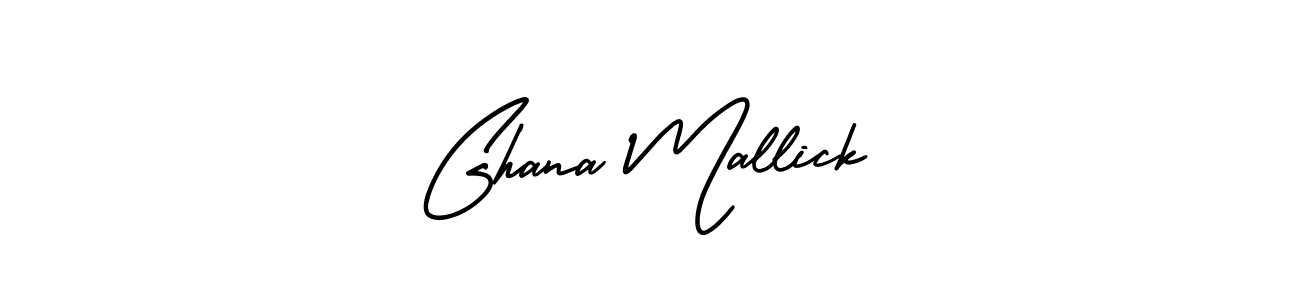 Make a beautiful signature design for name Ghana Mallick. With this signature (AmerikaSignatureDemo-Regular) style, you can create a handwritten signature for free. Ghana Mallick signature style 3 images and pictures png