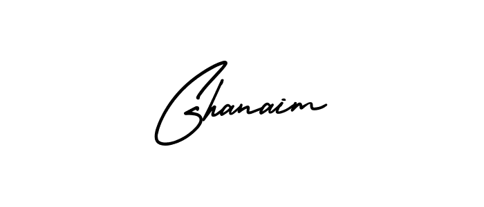 Ghanaim stylish signature style. Best Handwritten Sign (AmerikaSignatureDemo-Regular) for my name. Handwritten Signature Collection Ideas for my name Ghanaim. Ghanaim signature style 3 images and pictures png